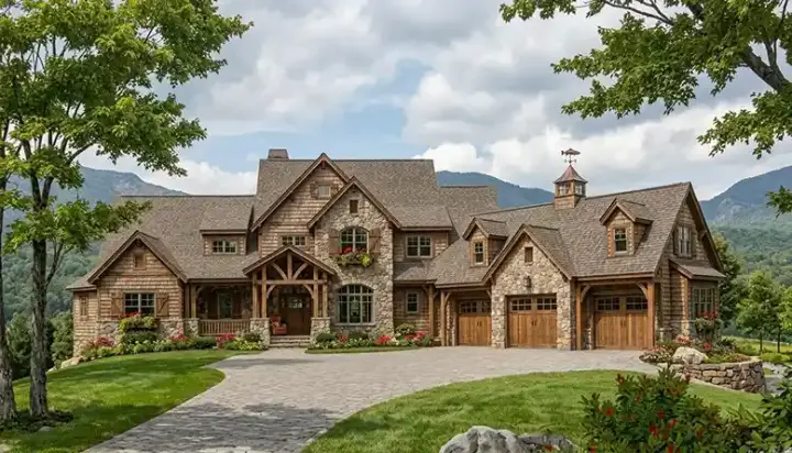 Craftsman house plans 106-729 - front exterior, 5,260 sq ft, 4 bed, 4 bath house plans | Monster House Plans