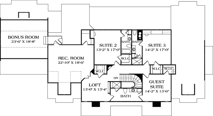 Upper/Second Floor Plan: 106-732