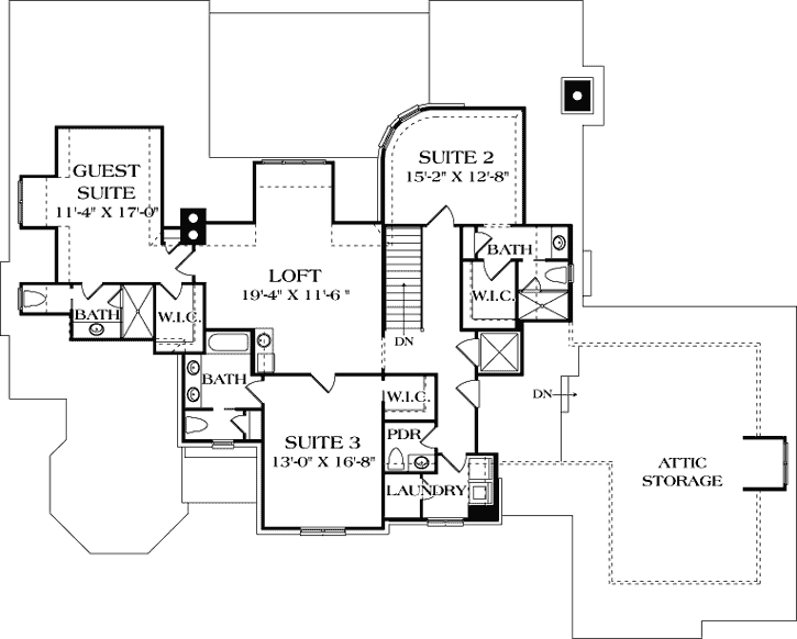 Upper/Second Floor Plan: 106-735