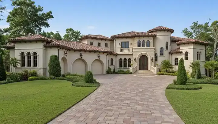 Tuscan house plans 106-737 - front exterior, 9,107 sq ft, 5 bed, 6 bath house plans | Monster House Plans