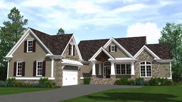 Craftsman house plans 109-107 - front exterior, 2,723 sq ft, 3 bed, 2 bath house plans | Monster House Plans