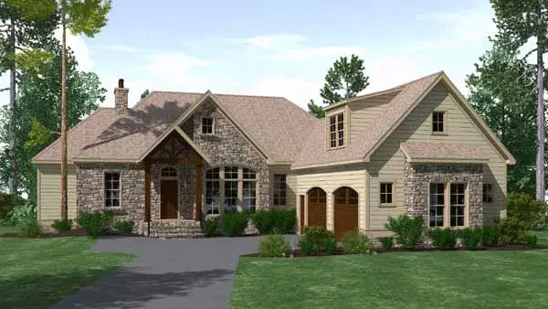 Country house plans 109-113 - front exterior, 2,231 sq ft, 3 bed, 2 bath house plans | Monster House Plans