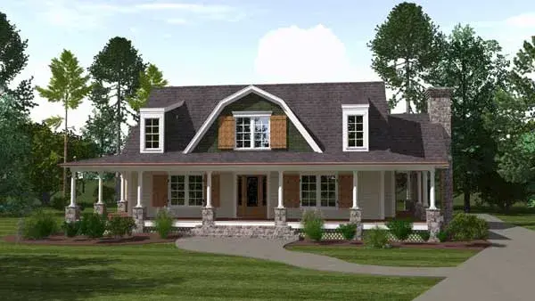 Country house plans 109-118 - front exterior, 2,996 sq ft, 4 bed, 3 bath house plans | Monster House Plans