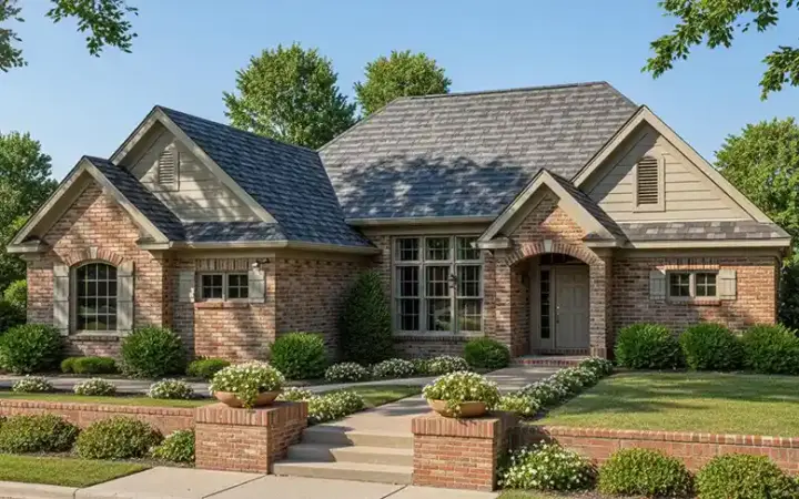 Traditional house plans 11-123 - front exterior, 1,767 sq ft, 3 bed, 2 bath house plans | Monster House Plans