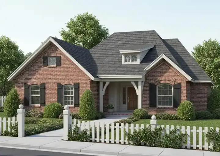 Traditional house plans 11-148 - front exterior, 1,541 sq ft, 3 bed, 2 bath house plans | Monster House Plans