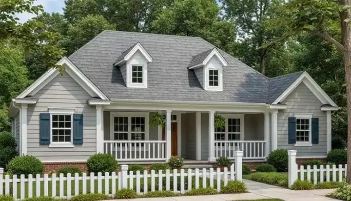 Traditional house plans 11-166 - front exterior, 1,498 sq ft, 3 bed, 2 bath house plans | Monster House Plans