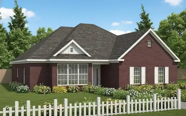 Traditional house plans 11-174 - front exterior, 1,270 sq ft, 3 bed, 2 bath house plans | Monster House Plans