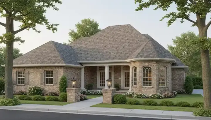 Traditional house plans 11-205 - front exterior, 2,393 sq ft, 4 bed, 3 bath house plans | Monster House Plans