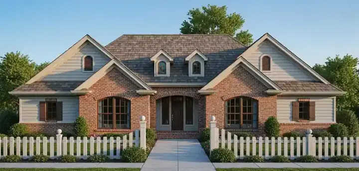 Traditional house plans 11-228 - front exterior, 2,172 sq ft, 4 bed, 2 bath house plans | Monster House Plans