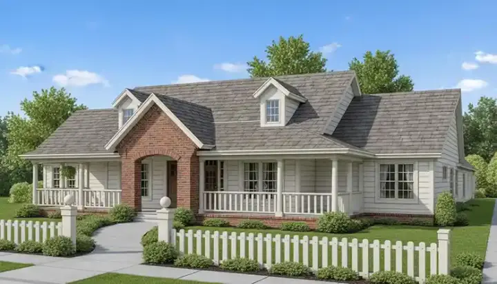 Traditional house plans 11-254 - front exterior, 2,516 sq ft, 3 bed, 2 bath house plans | Monster House Plans