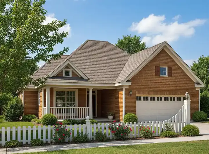 Traditional house plans 11-271 - front exterior, 1,274 sq ft, 2 bed, 2 bath house plans | Monster House Plans