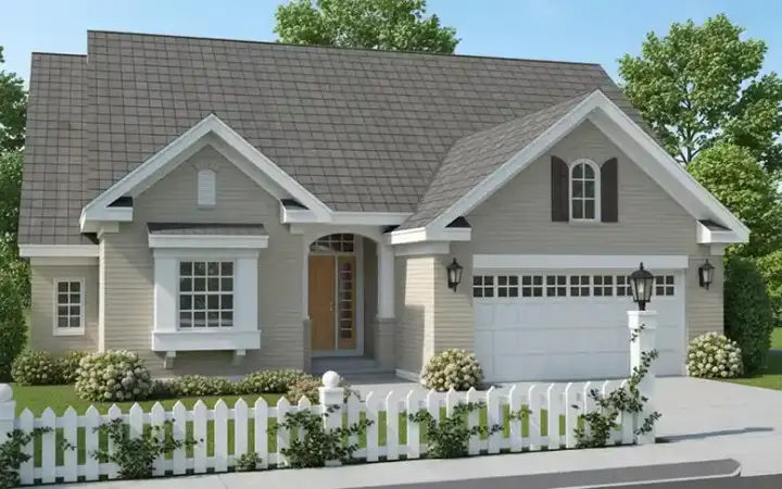 Traditional house plans 11-290 - front exterior, 1,645 sq ft, 2 bed, 2 bath house plans | Monster House Plans