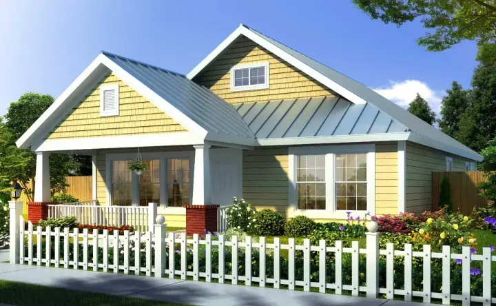 Craftsman house plans 11-308 - front exterior, 1,260 sq ft, 3 bed, 2 bath house plans | Monster House Plans