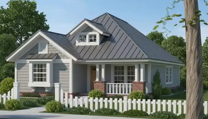 Traditional house plans 11-316 - front exterior, 1,376 sq ft, 3 bed, 2 bath house plans | Monster House Plans