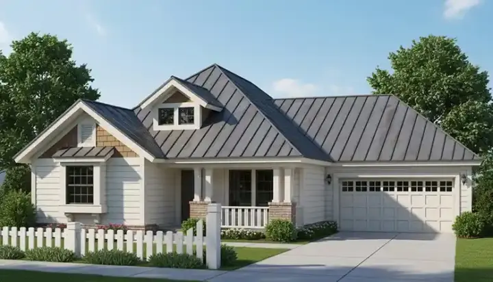 Traditional house plans 11-317 - front exterior, 1,376 sq ft, 3 bed, 2 bath house plans | Monster House Plans