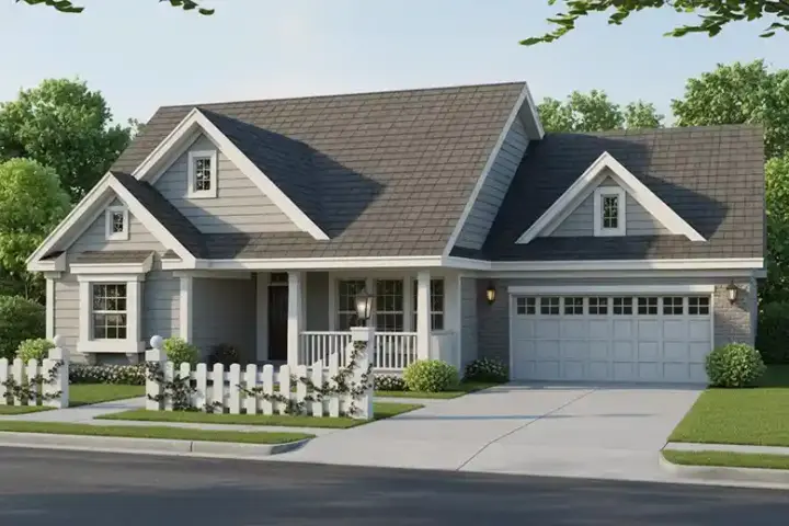 Traditional house plans 11-324 - front exterior, 1,788 sq ft, 3 bed, 2 bath house plans | Monster House Plans