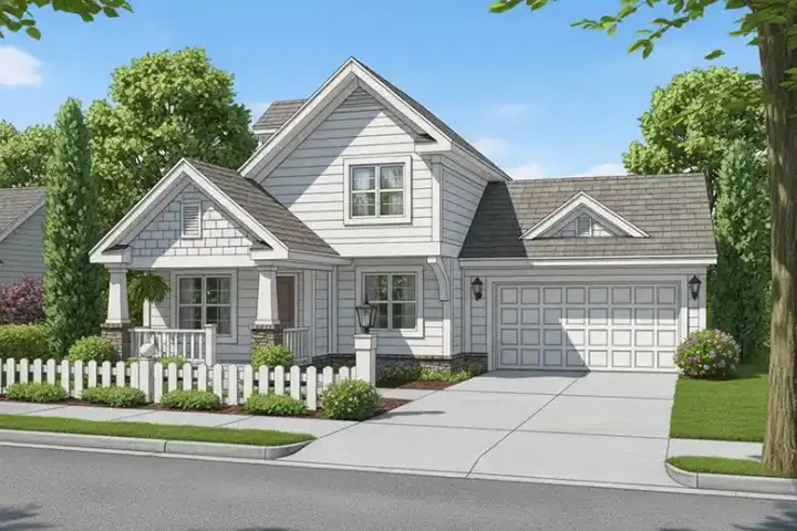 Craftsman house plans 11-329 - front exterior, 1,132 sq ft, 3 bed, 2 bath house plans | Monster House Plans