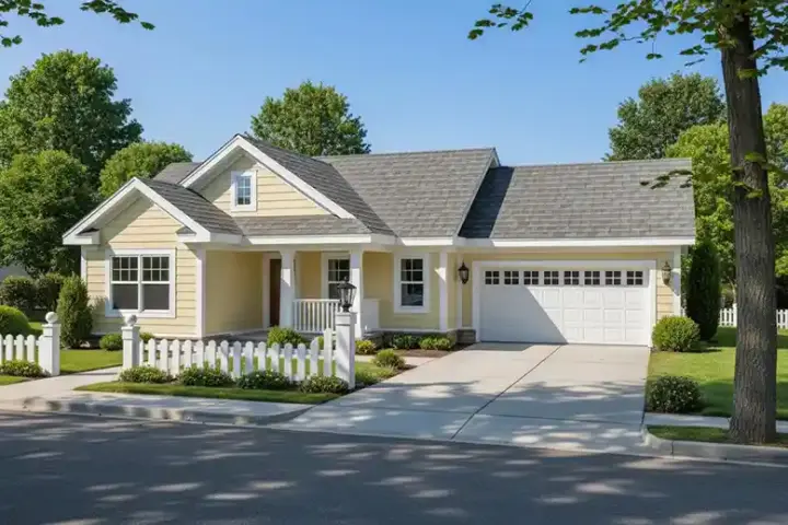 Ranch house plans 11-332 - front exterior, 960 sq ft, 2 bed, 2 bath house plans | Monster House Plans