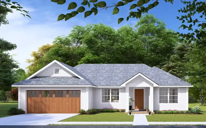Traditional house plans 11-338 - front exterior, 1,142 sq ft, 3 bed, 2 bath house plans | Monster House Plans