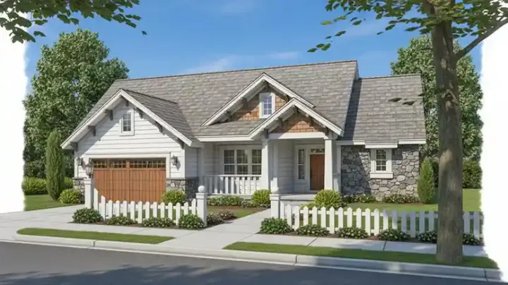Craftsman house plans 11-340 - front exterior, 2,056 sq ft, 3 bed, 2 bath house plans | Monster House Plans