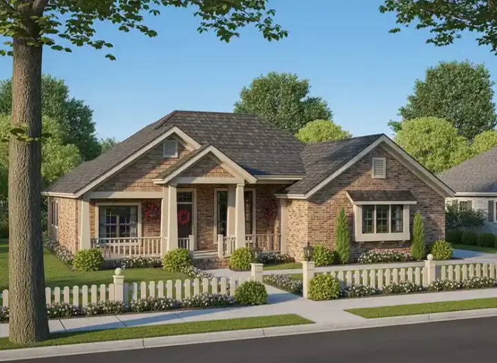 Traditional house plans 11-349 - front exterior, 1,890 sq ft, 4 bed, 3 bath house plans | Monster House Plans