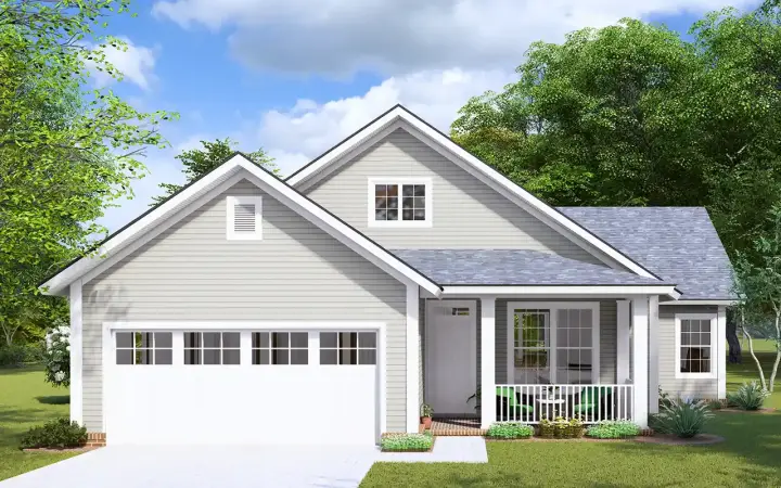 Traditional house plans 11-354 - front exterior, 1,339 sq ft, 3 bed, 2 bath house plans | Monster House Plans