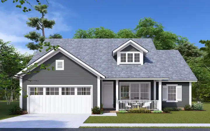 Country house plans 11-359 - front exterior, 1,571 sq ft, 4 bed, 2 bath house plans | Monster House Plans