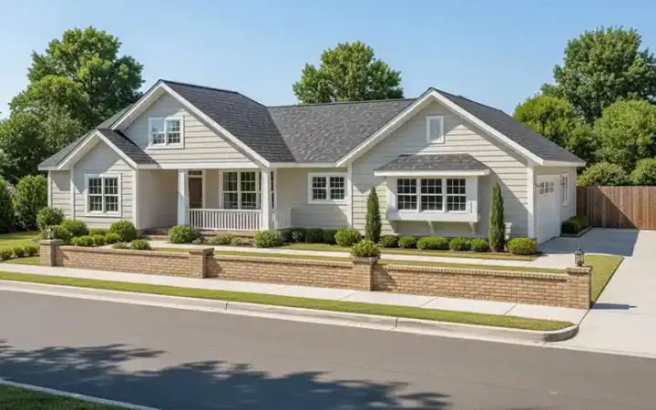 Traditional house plans 11-364 - front exterior, 1,561 sq ft, 4 bed, 2 bath house plans | Monster House Plans