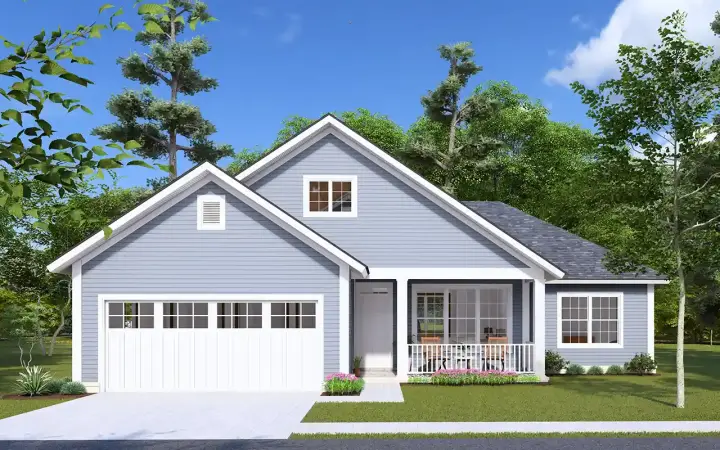 Country house plans 11-372 - front exterior, 1,272 sq ft, 3 bed, 2 bath house plans | Monster House Plans