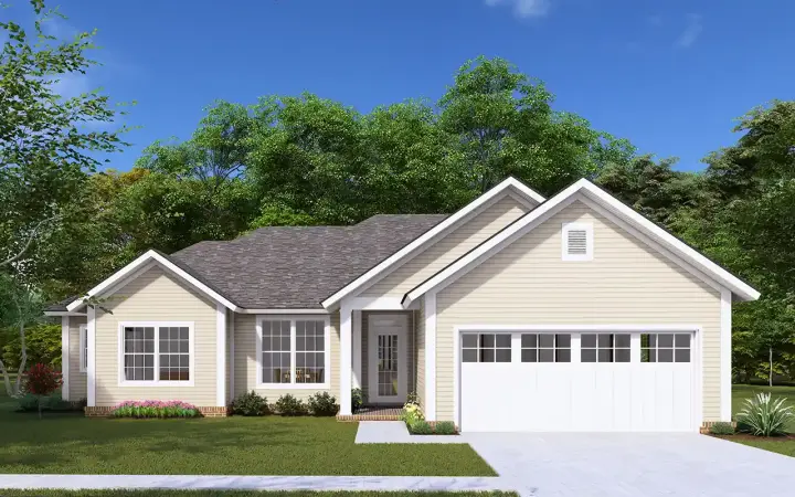Traditional house plans 11-380 - front exterior, 1,294 sq ft, 3 bed, 2 bath house plans | Monster House Plans