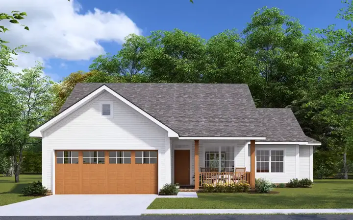Country house plans 11-384 - front exterior, 1,145 sq ft, 3 bed, 2 bath house plans | Monster House Plans