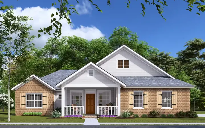 Craftsman house plans 11-385 - front exterior, 1,431 sq ft, 3 bed, 2 bath house plans | Monster House Plans