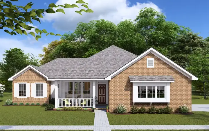 Country house plans 11-386 - front exterior, 1,682 sq ft, 4 bed, 3 bath house plans | Monster House Plans