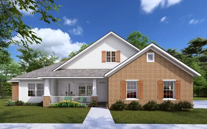 Craftsman house plans 11-387 - front exterior, 1,870 sq ft, 4 bed, 3 bath house plans | Monster House Plans