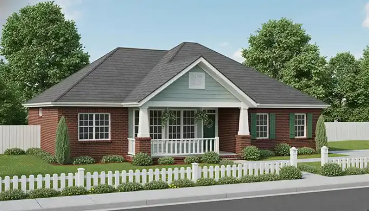 Craftsman house plans 11-388 - front exterior, 1,568 sq ft, 3 bed, 2 bath house plans | Monster House Plans