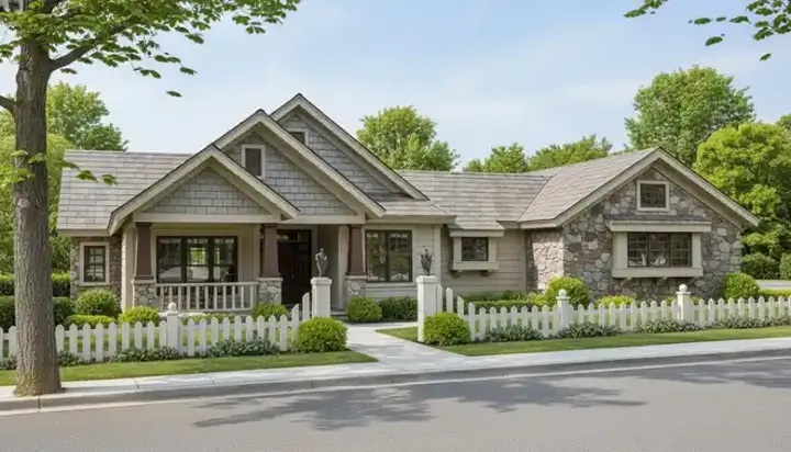 Craftsman house plans 11-399 - front exterior, 2,210 sq ft, 3 bed, 3 bath house plans | Monster House Plans