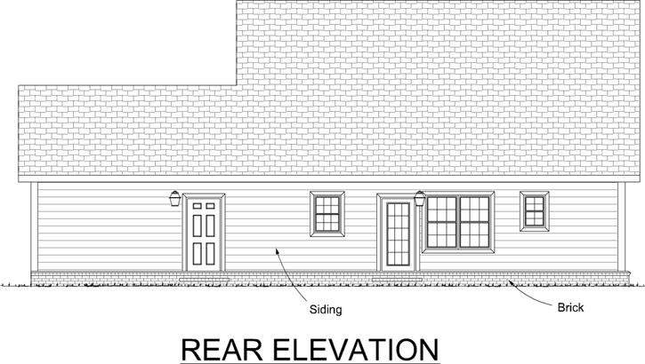Rear Elevation Plan: 11-400