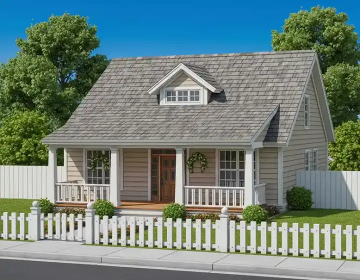 Bungalow house plans 11-405 - front exterior, 1,717 sq ft, 3 bed, 2 bath house plans | Monster House Plans
