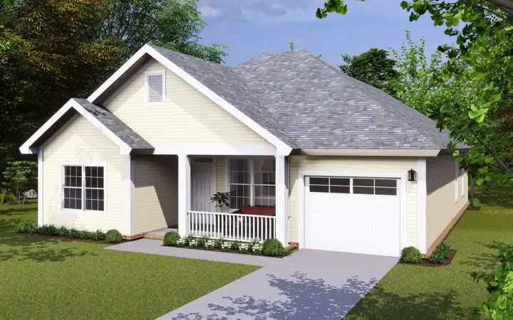 Craftsman house plans 11-408 - front exterior, 1,187 sq ft, 3 bed, 2 bath house plans | Monster House Plans