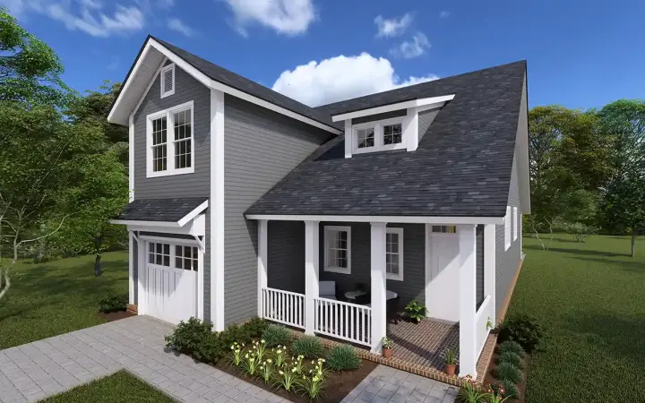 Craftsman house plans 11-411 - front exterior, 1,622 sq ft, 3 bed, 2 bath house plans | Monster House Plans