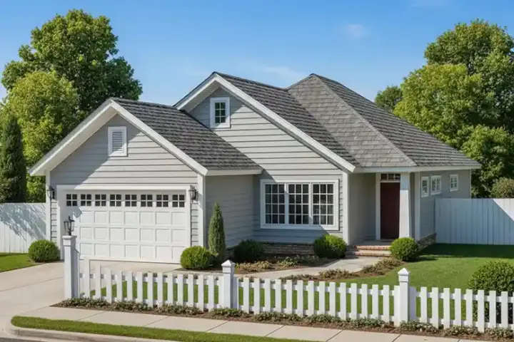 Traditional house plans 11-414 - front exterior, 1,545 sq ft, 3 bed, 2 bath house plans | Monster House Plans