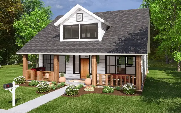 Bungalow house plans 11-443 - front exterior, 2,066 sq ft, 3 bed, 2 bath house plans | Monster House Plans