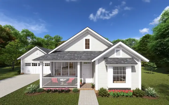 Craftsman house plans 11-446 - front exterior, 1,426 sq ft, 3 bed, 1 bath house plans | Monster House Plans