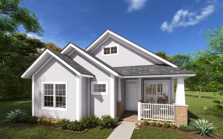 Craftsman house plans 11-451 - front exterior, 1,381 sq ft, 3 bed, 2 bath house plans | Monster House Plans
