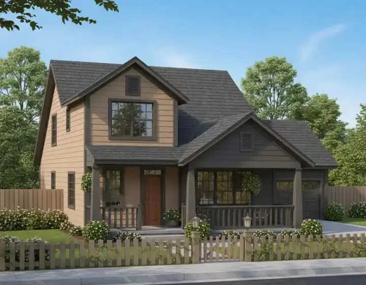 Craftsman house plans 11-463 - front exterior, 2,232 sq ft, 4 bed, 3 bath house plans | Monster House Plans