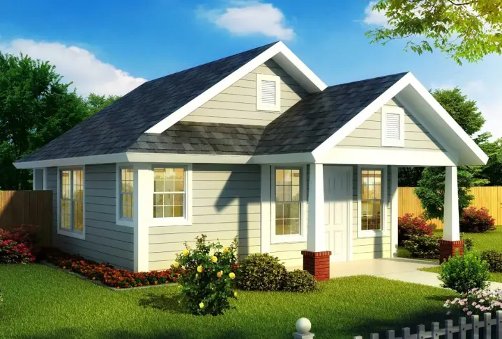 Craftsman house plans 11-481 - front exterior, 550 sq ft, 1 bed, 1 bath house plans | Monster House Plans