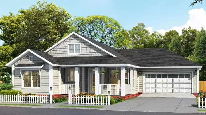Country house plans 11-496 - front exterior, 1,558 sq ft, 3 bed, 2 bath house plans | Monster House Plans