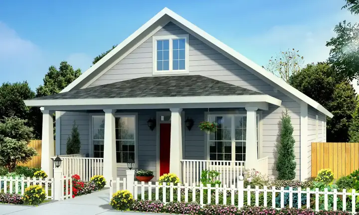 Country house plans 11-499 - front exterior, 1,437 sq ft, 4 bed, 3 bath house plans | Monster House Plans