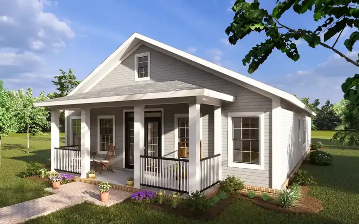 Bungalow house plans 11-502 - front exterior, 1,563 sq ft, 3 bed, 2 bath house plans | Monster House Plans