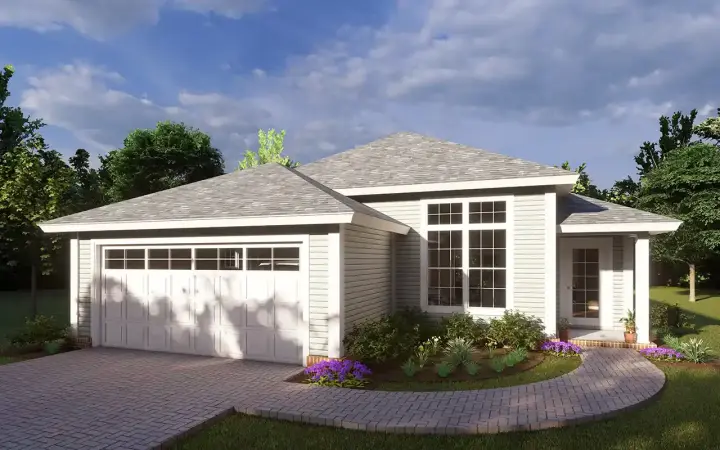 Traditional house plans 11-508 - front exterior, 1,577 sq ft, 3 bed, 2 bath house plans | Monster House Plans